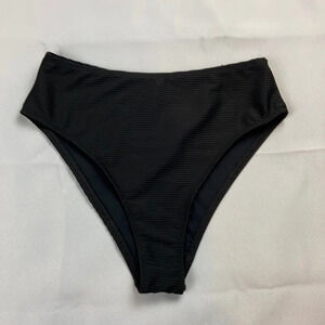 TopShop Black Hi-Cut Ribbed Swimsuit Bottom Size‎ 6